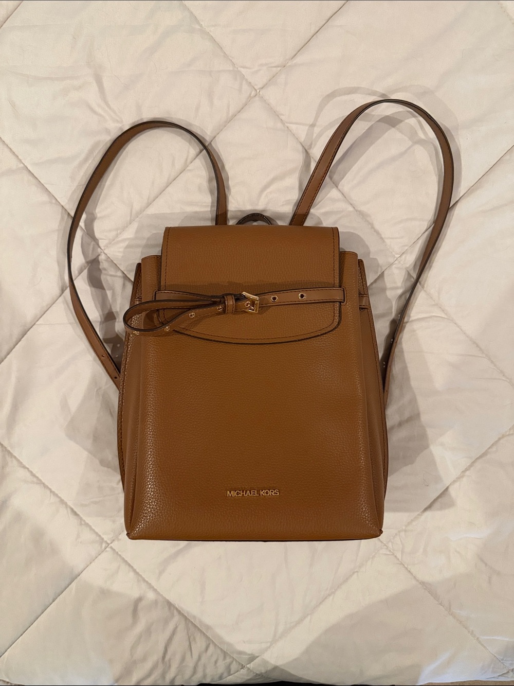 Michael Kors Cognac Leather Backpack
